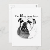 Bulldog Happy Face Briefkaart (Voorkant / Achterkant)