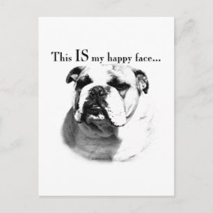 Bulldog Happy Face Briefkaart