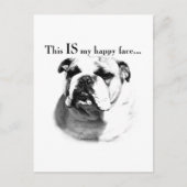 Bulldog Happy Face Briefkaart (Voorkant)