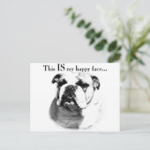 Bulldog Happy Face Briefkaart (Staand voorkant)