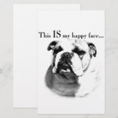 Bulldog Happy Face Briefpapier (Voorkant / Achterkant)