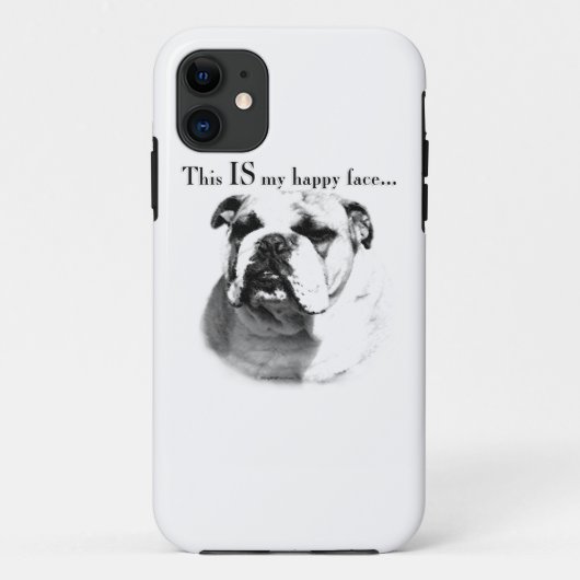 Bulldog Happy Face Case-Mate iPhone Case (Achterkant)