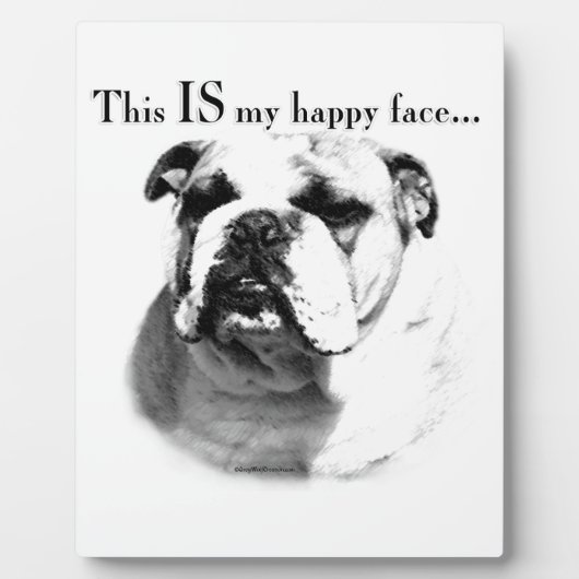 Bulldog Happy Face Fotoplaat (Voorkant)