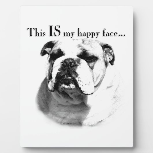 Bulldog Happy Face Fotoplaat (Voorkant)