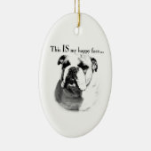 Bulldog Happy Face Keramisch Ornament (Rechts)