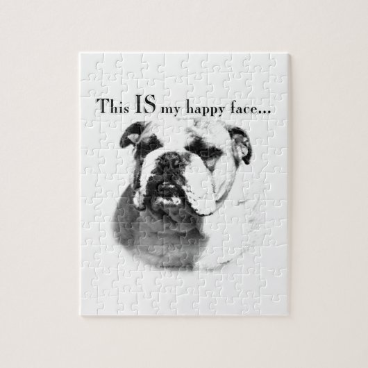 Bulldog Happy Face Legpuzzel (Verticaal)