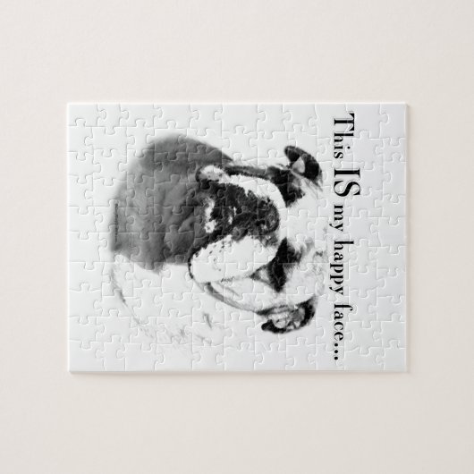 Bulldog Happy Face Legpuzzel (Horizontaal)