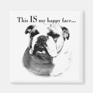 Bulldog Happy Face Magneet