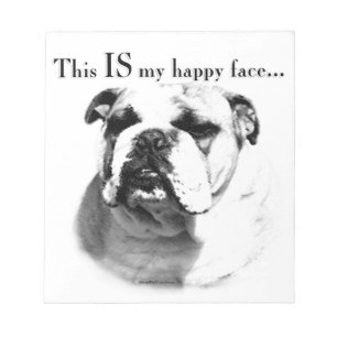 Bulldog Happy Face Notitieblok