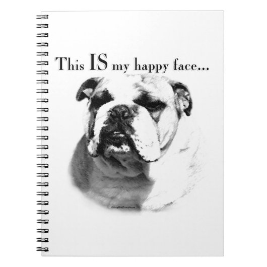 Bulldog Happy Face Notitieboek (Voorkant)