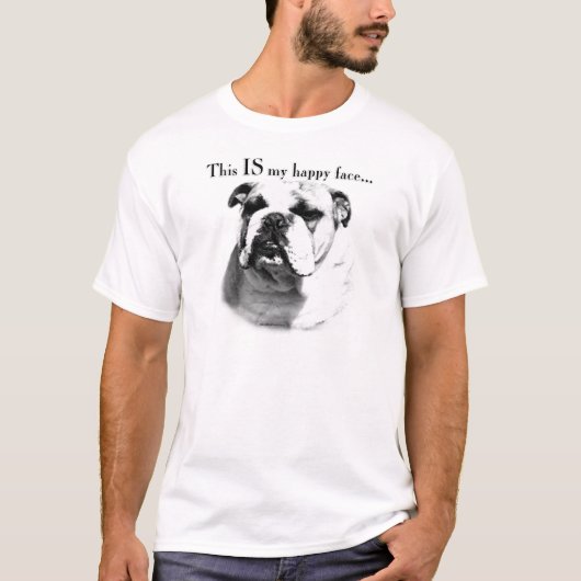 Bulldog Happy Face T-shirt (Voorkant)
