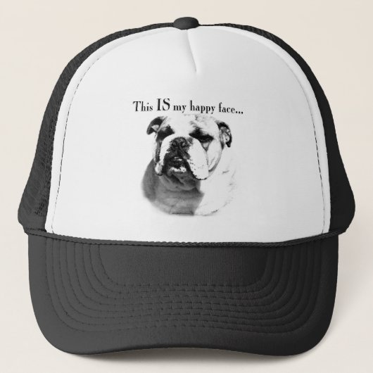 Bulldog Happy Face Trucker Pet (Voorkant)