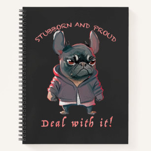 bulldog hardnekkig omgaan met het schattig Schatti Notitieboek