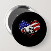Bulldog hart ronde button 4,0 cm (Voorkant /achterkant)