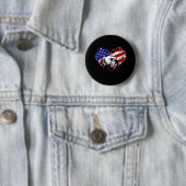 Bulldog hart ronde button 5,7 cm (In situ)