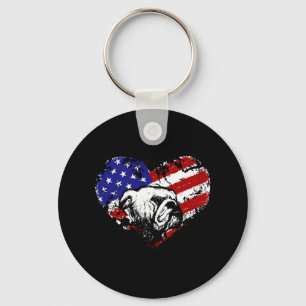 Bulldog hart sleutelhanger