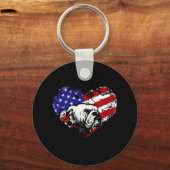 Bulldog hart sleutelhanger (Voorkant)
