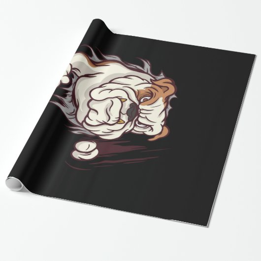 Bulldog Head English Bulldog Lover Cadeaupapier (Uitgerold)