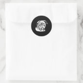 Bulldog Head Ronde Sticker (Tas)