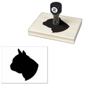 Bulldog Head Silhouette, 4 x 5 inch Rubber Stamp Rubberstempel (Gestempeld)