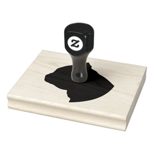Bulldog Head Silhouette, 4 x 5 inch Rubber Stamp Rubberstempel (Stempel)