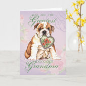 Bulldog Heart Grandma Kaart (Gele Bloem)