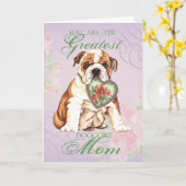 Bulldog Heart mama Kaart (Gele Bloem)