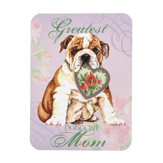 Bulldog Heart mama Magneet (Verticaal)