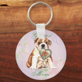 Bulldog Heart mama Sleutelhanger (Voorkant)