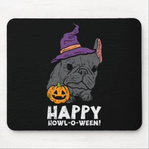 Bulldog heks gelukkig huilen o ween leuk halloween muismat