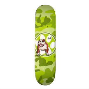Bulldog; heldere groene camo , camouflagewas persoonlijk skateboard