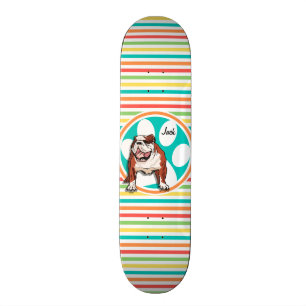 Bulldog; Heldere regenboogstrepen Skateboard