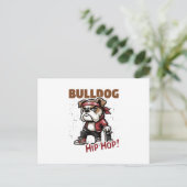 Bulldog hiphop briefkaart (Staand voorkant)