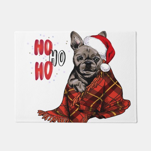 Bulldog Ho Ho Ho Doormat Deurmat (Voorkant)