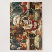 Bulldog Holiday Bakken: Feestelijke Kerstmis Legpuzzel (Verticaal)
