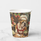 Bulldog Holiday Bakken: Feestelijke Kerstmis Papieren Bekers (Voorkant)