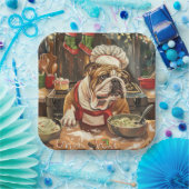 Bulldog Holiday Bakken: Feestelijke Kerstmis Papieren Bordje (Feest)