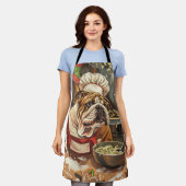 Bulldog Holiday Bakken: Feestelijke Kerstmis Schort (Gedragen)