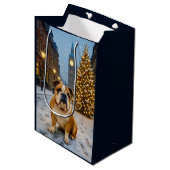 Bulldog Holiday  Medium Cadeauzakje (Voorkant Gekanteld)