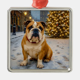 Bulldog Holiday  Metalen Ornament