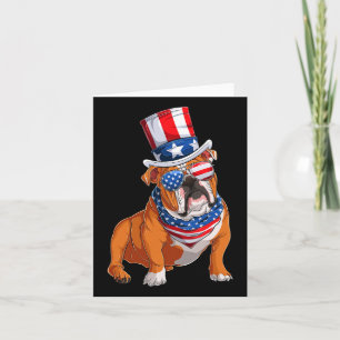 Bulldog hond 4 juli Amerikaanse vlag Kaart