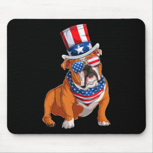 Bulldog hond 4 juli Amerikaanse vlag Muismat