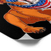 Bulldog hond 4 juli Amerikaanse vlag Poster (Hoek)