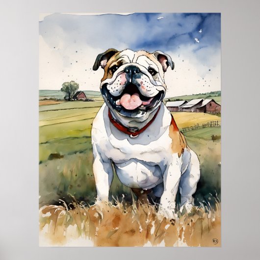 Bulldog - Hond Art Print (Voorkant)