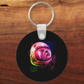 Bulldog hond astronaut ruimtevaarders sleutelhanger (Voorkant)