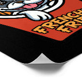Bulldog Hond Frenchie Fries Frieten Fun eten Poster (Hoek)