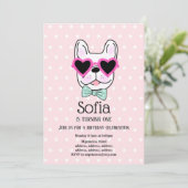 Bulldog, hond, huisdier verjaardagsfeest uitnodigi kaart (Staand voorkant)