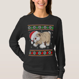 Bulldog hond-lelijke kerst-trui Xmas T-shirt