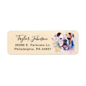Bulldog Hond Retouradres Label (Voorkant)