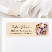 Bulldog Hond Retouradres Label (Insitu)